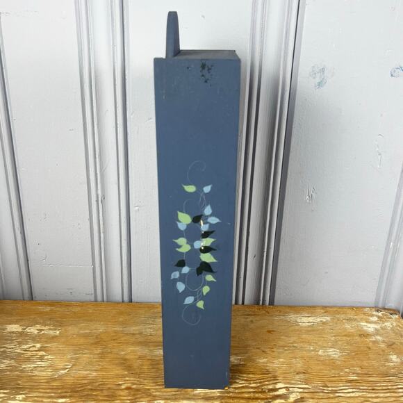 VTG Hand Painted Wood Tole Folk Art Sliding Lid Candle Match Box PA Dutch Style - Picture 9 of 16